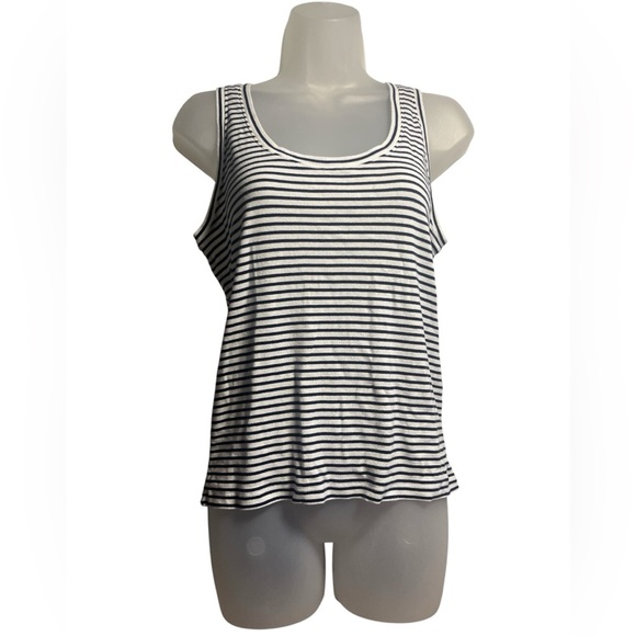 Vineyard Vines Jersey Slub Tank Navy White Stripe Size Medium - Picture 1 of 5